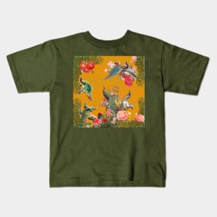 Peacocks & Peonies (III) Kids T-Shirt